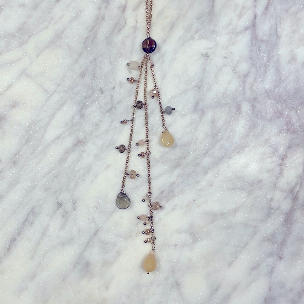 NWT Anthropologie Multi Semi-Precious Bead Drop Necklace